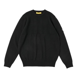 メンズ　ヘリンボーン編地ニット