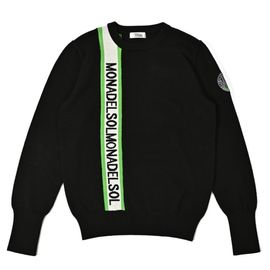 ロゴラインクルーネックニット