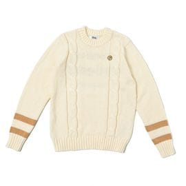 【美人百花】掲載アイテム　袖ラインケーブルニット