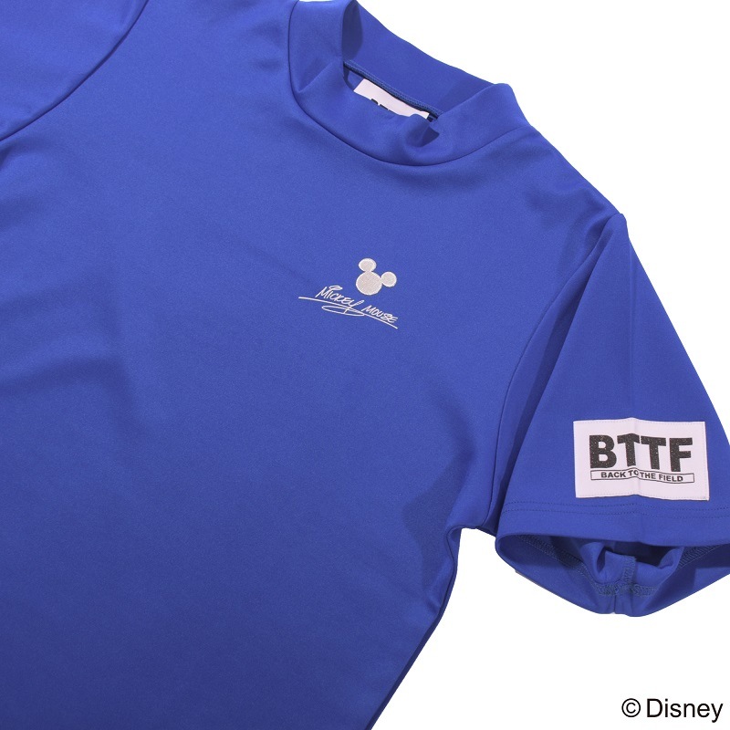 Disney】ミッキーマウス/ワンポイント/モックネックTシャツ