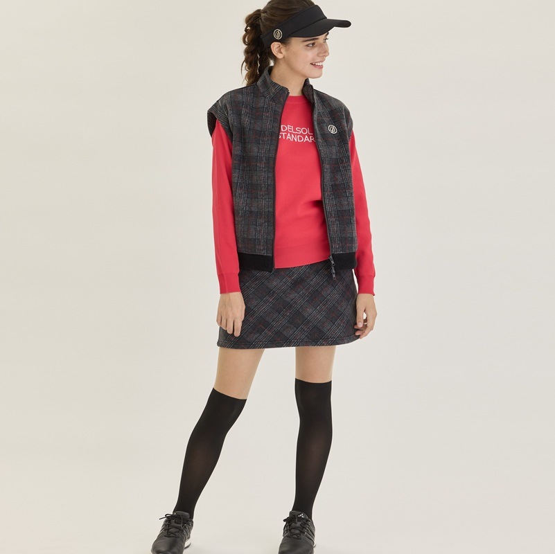 チェック柄フリースベスト（セットアップ対応） | ALL ITEM | DELSOL GOLF