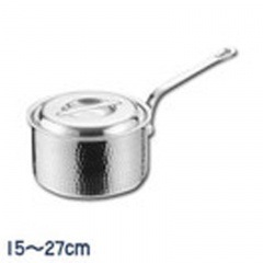 アカオアルミ DON 片手深型鍋 φ21㎝＋片手浅型鍋 φ15㎝×3点 計４点 アルミDON 打出片手深型鍋 〈AKT-21〉 15cm