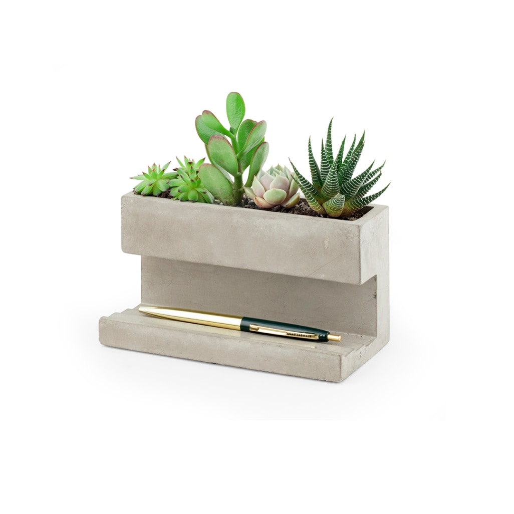 Concrete Desktop Planter 