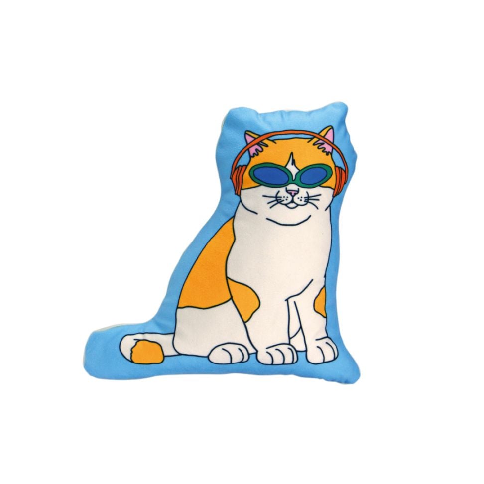 ハンドメイド♡エキゾチック♡猫ちゃんお顔クッション♡デコレーション♡ ナタリー・レテ】キャット・ピロークッション イエロー猫 プリンセス