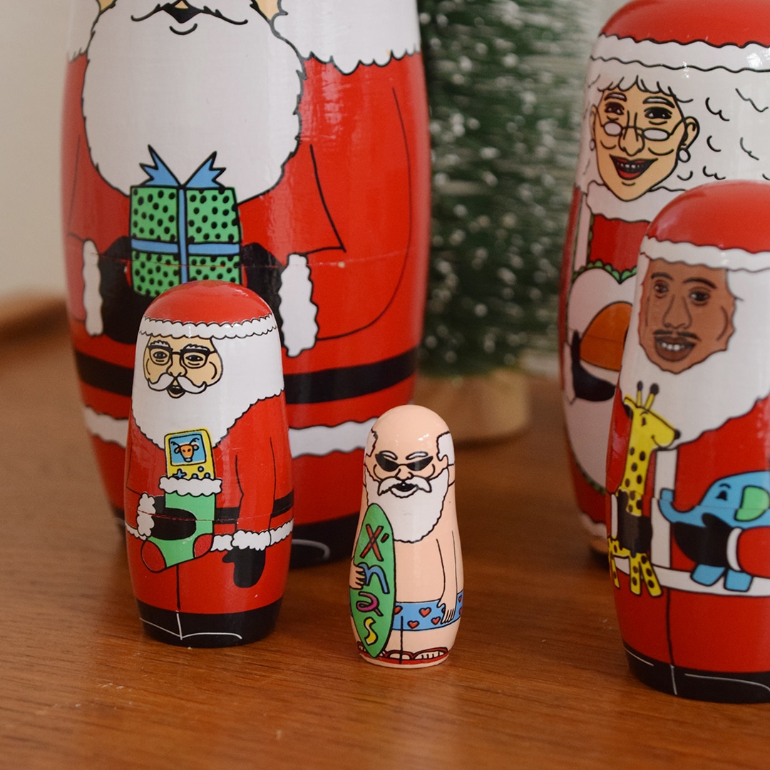 クリスマス　マトリョーシカ　スヴェトラーナ・ニコラエヴァ　サンタクロース クリスマス マトリョーシカ サンタクロース スヴェトラーナ