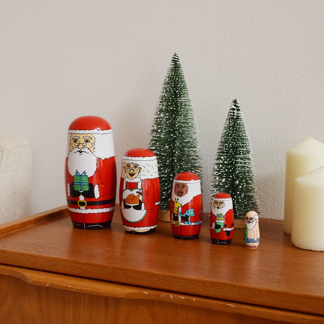 クリスマス　マトリョーシカ　スヴェトラーナ・ニコラエヴァ　サンタクロース クリスマス マトリョーシカ サンタクロース スヴェトラーナ