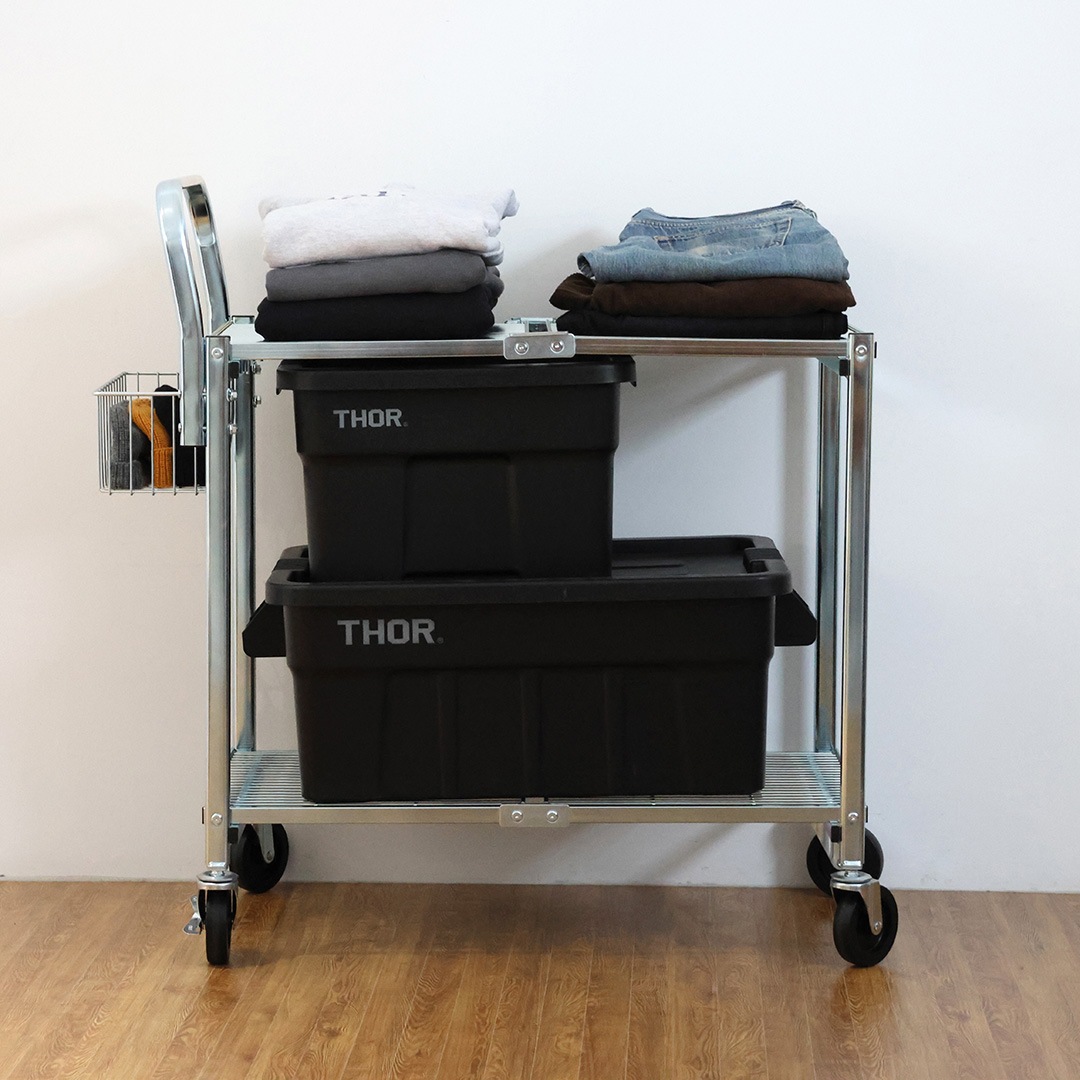 アンティク2段サービングカート キャスター付き状態は良いです メタル フォールディング カート 