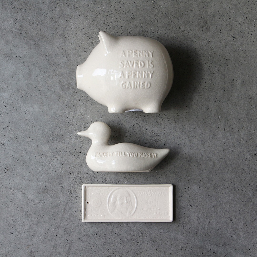 クラックル ピギー バンク | ぽってりとしたヴィンテージの風合いの