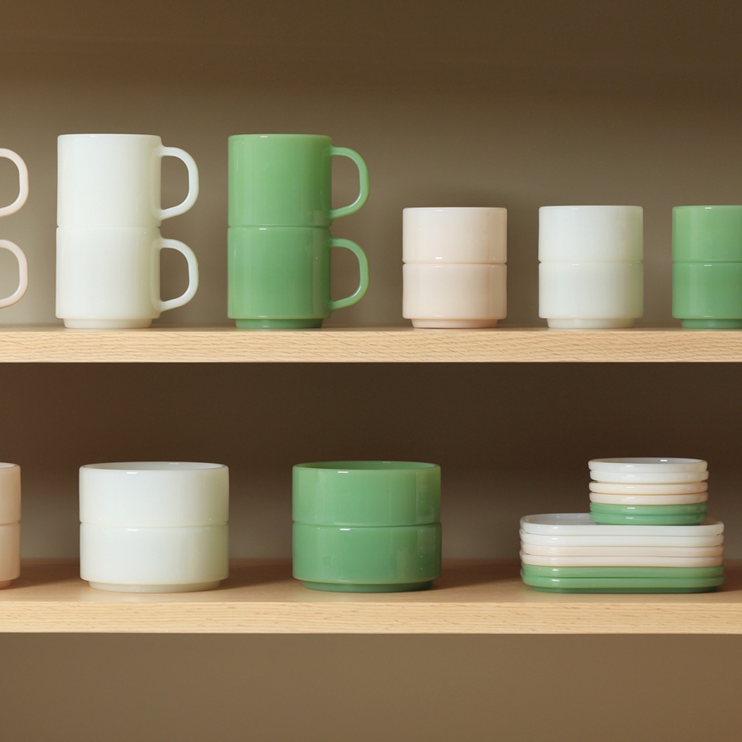 ideaco ミルクガラス プレート10 2個セット 