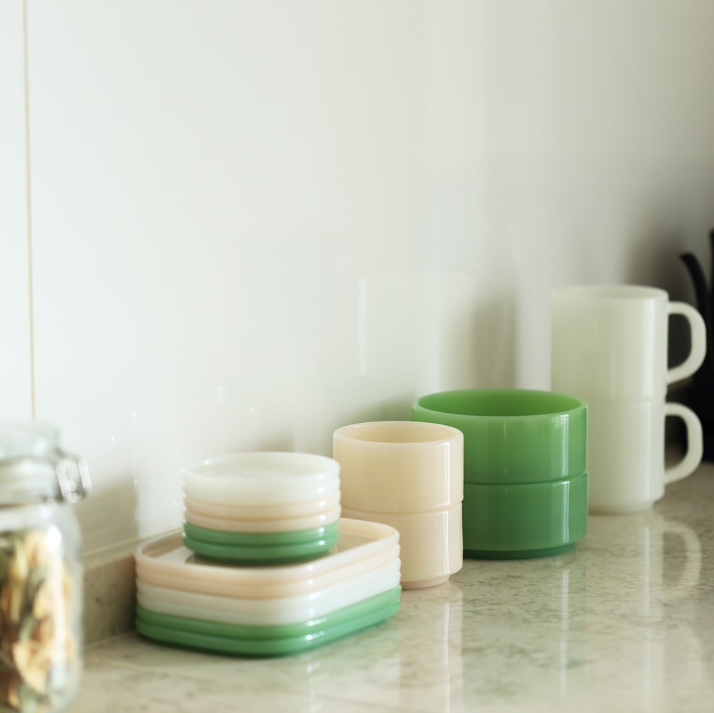 ideaco ミルクガラス プレート10 2個セット 