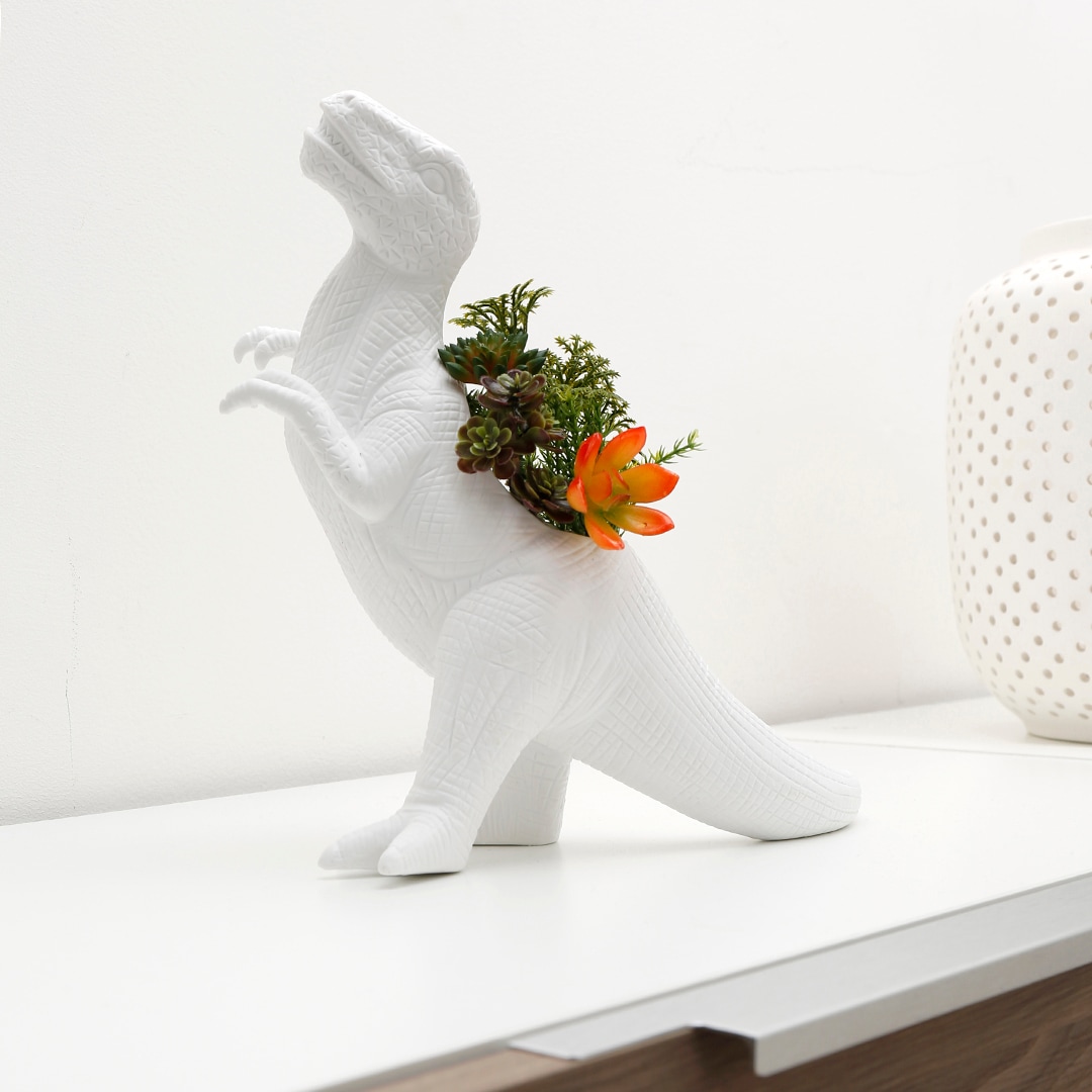 KIKKERLAND ポーセリン プランタサウルス レックス | 恐竜の植木鉢