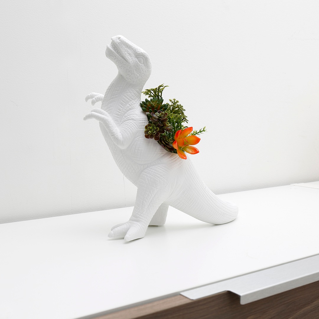 KIKKERLAND ポーセリン プランタサウルス レックス | 恐竜の植木鉢