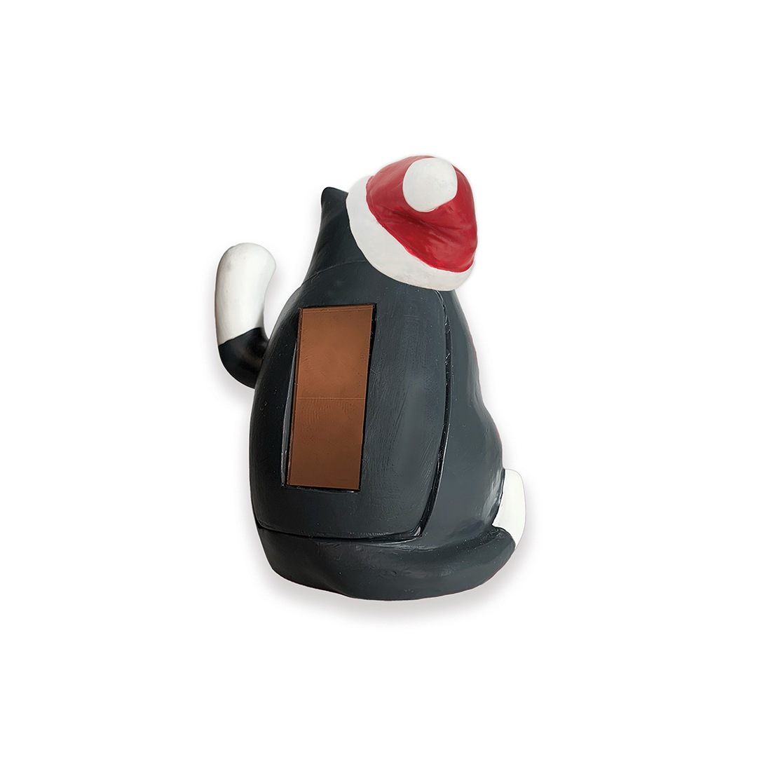 KIKKERLAND ソーラーキャット ウィズ サンタ ハット | 太陽光で動く