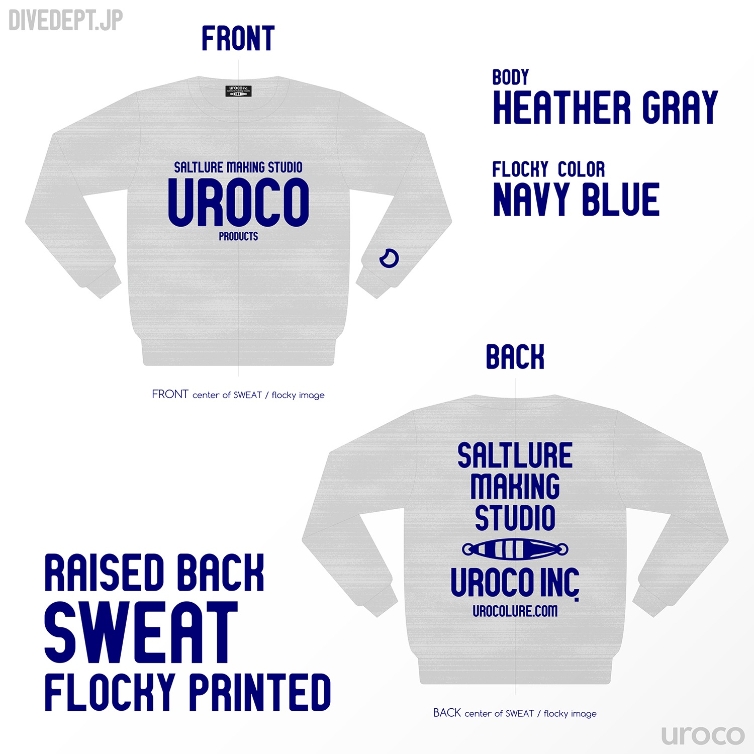 UROCO 2023 FLOCKY PRESS RAISED BACK SWEAT UFRS-0013