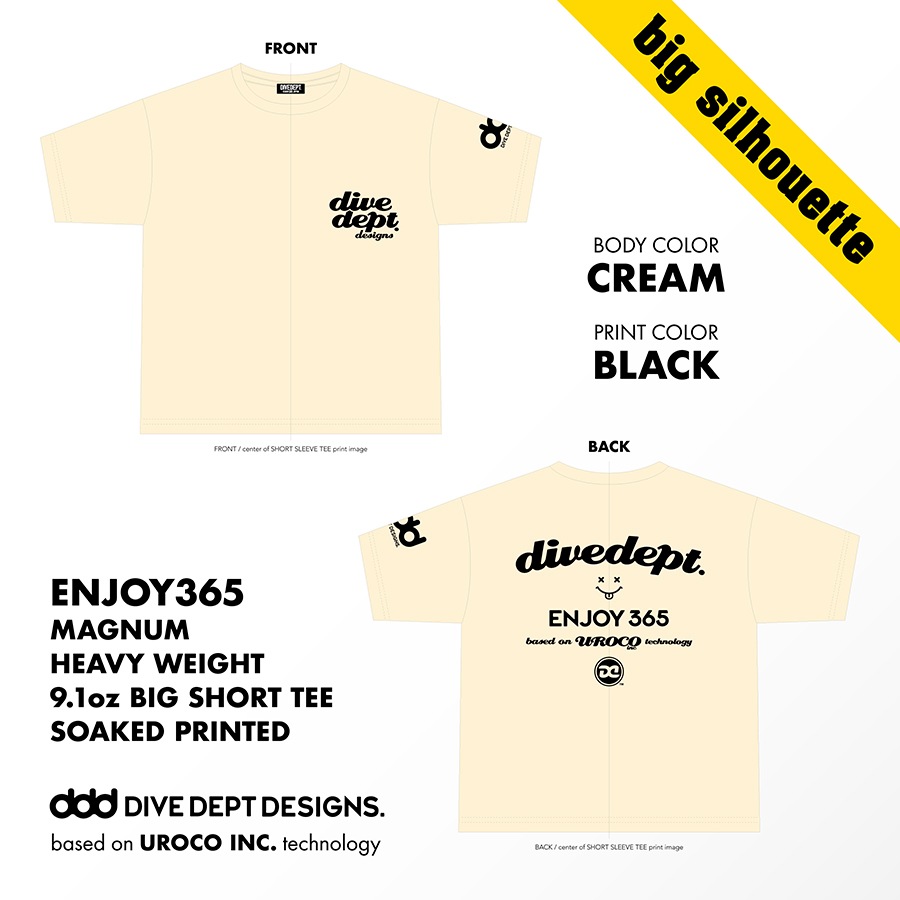 DIVEDEPT. ENJOY365 BIG SHORT TEE DEBS-0052