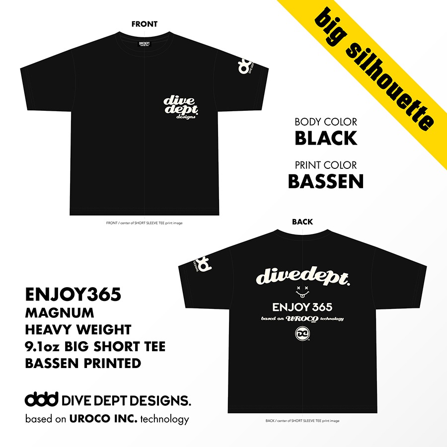 DIVEDEPT. ENJOY365 BIG SHORT TEE DEBS-0052