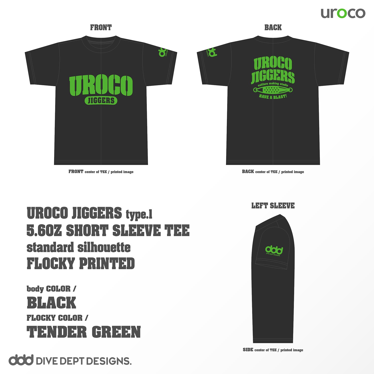 UROCO JIGGERS FLOCKY PRINTED SHORT SLEEVE TEE UJFS-0057