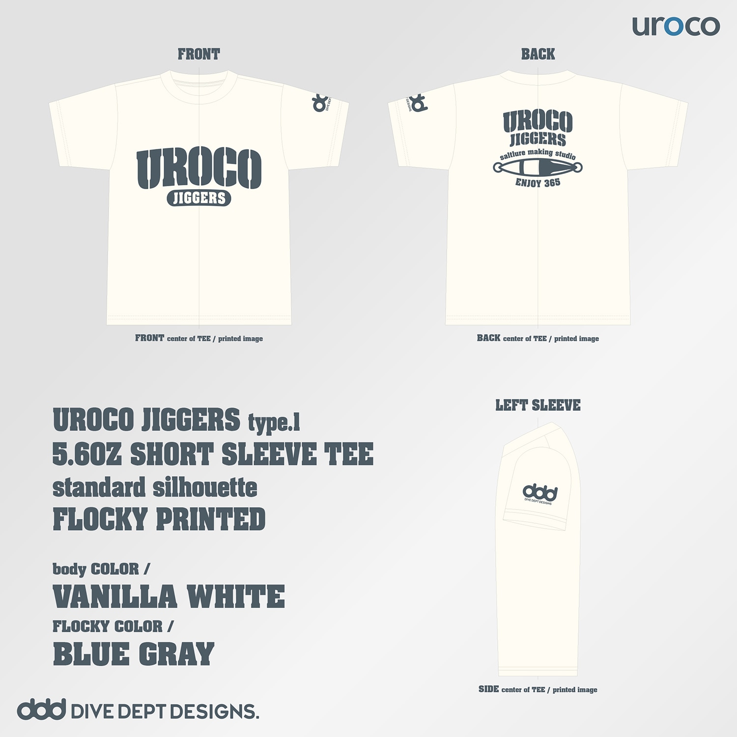 UROCO JIGGERS FLOCKY PRINTED SHORT SLEEVE TEE UJFS-0057