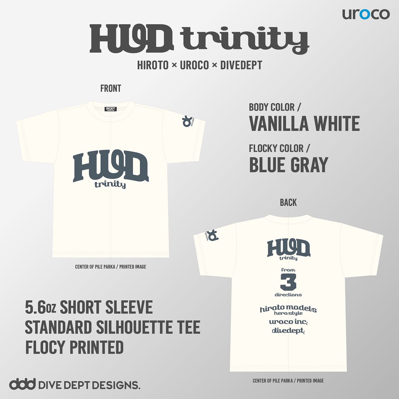 HUD TRINITY FLOCKY PRESS SHORT TEE HFSS-0058