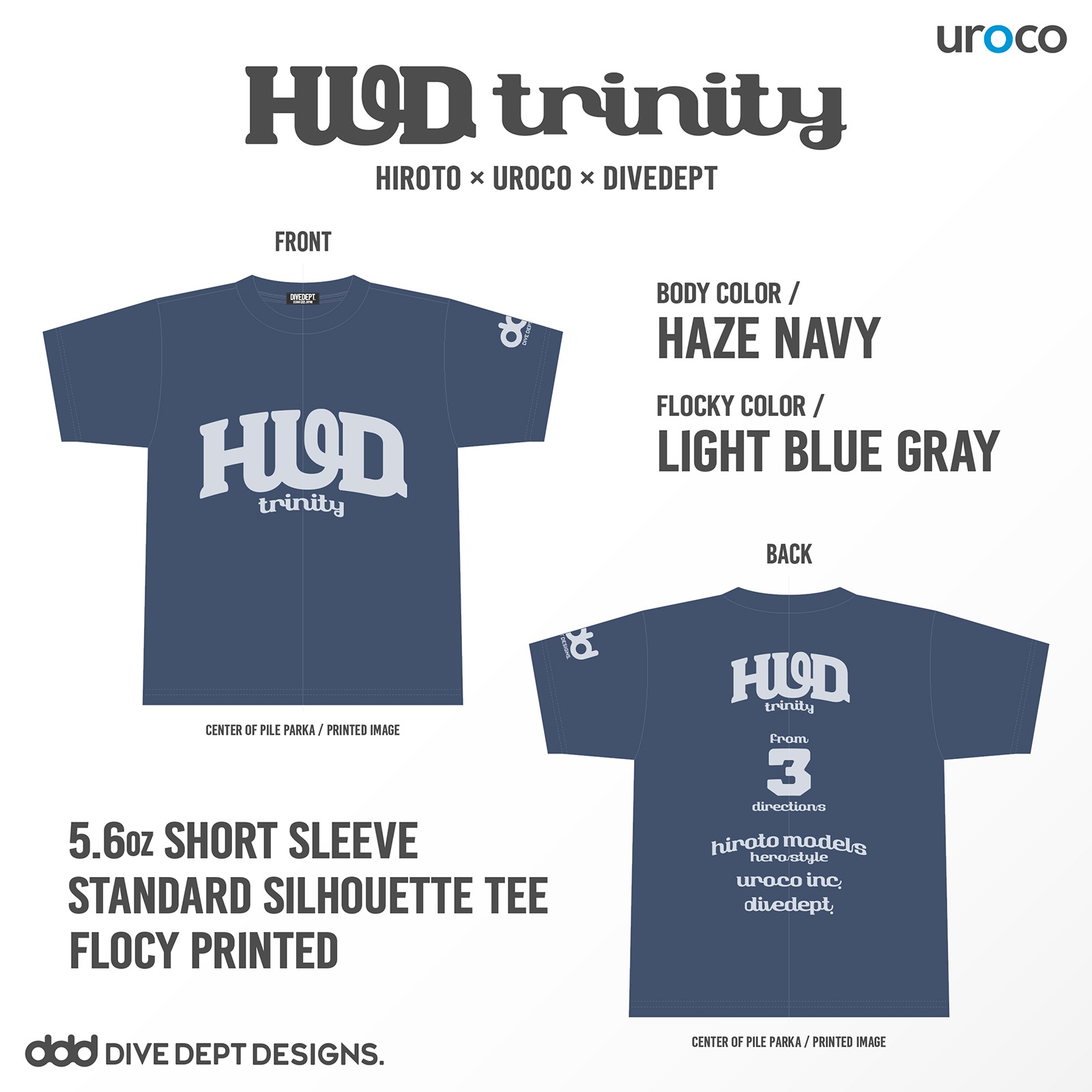 HUD TRINITY FLOCKY PRESS SHORT TEE HFSS-0058