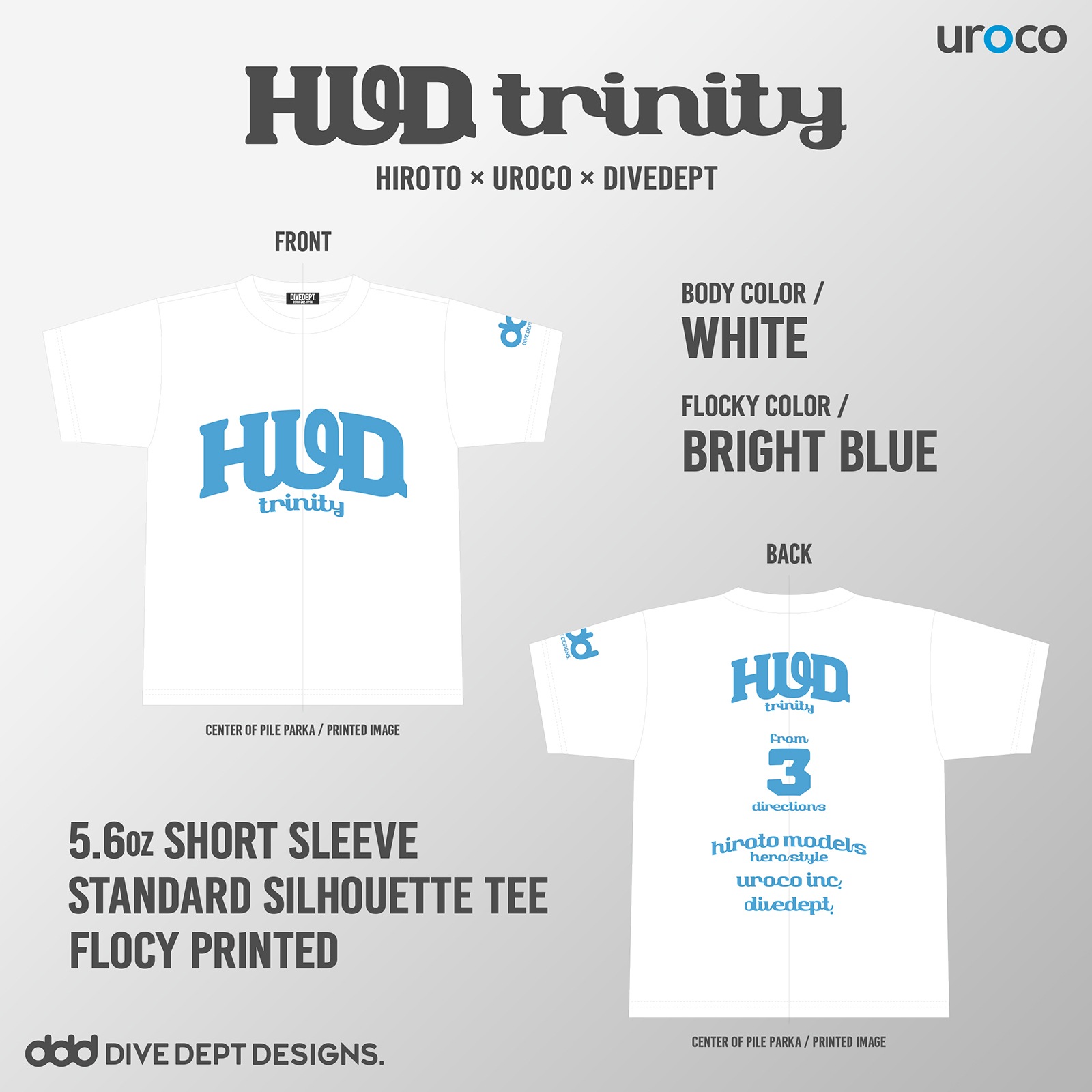 HUD TRINITY FLOCKY PRESS SHORT TEE HFSS-0058