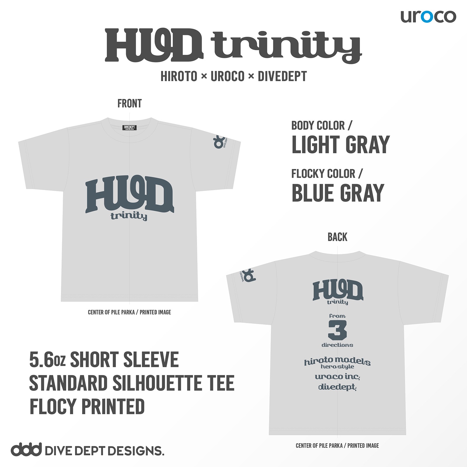 HUD TRINITY FLOCKY PRESS SHORT TEE HFSS-0058
