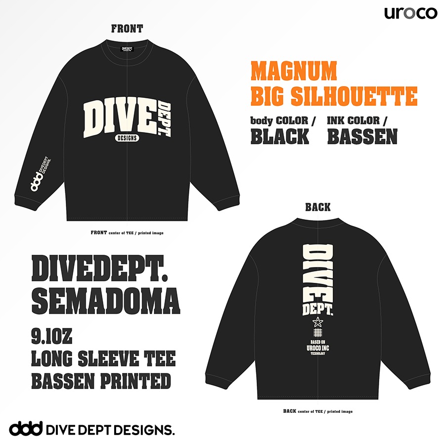 DIVEDEPT. SEMADOMA MAGNUM BIG LONG SLEEVE TEE DSBL-0063