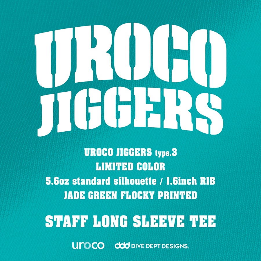 UROCO JIGGERS STAFF LONG SLEEVE TEE LIMITED GREEN UJGL-0066