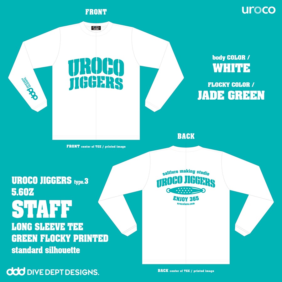 UROCO JIGGERS STAFF LONG SLEEVE TEE LIMITED GREEN UJGL-0066
