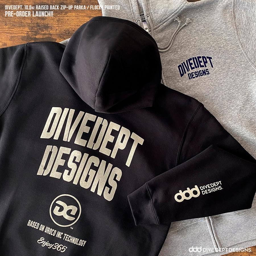 DIVE DEPT DESIGNS RAISED BACK ZIP-UP PARKA DRZP-0068