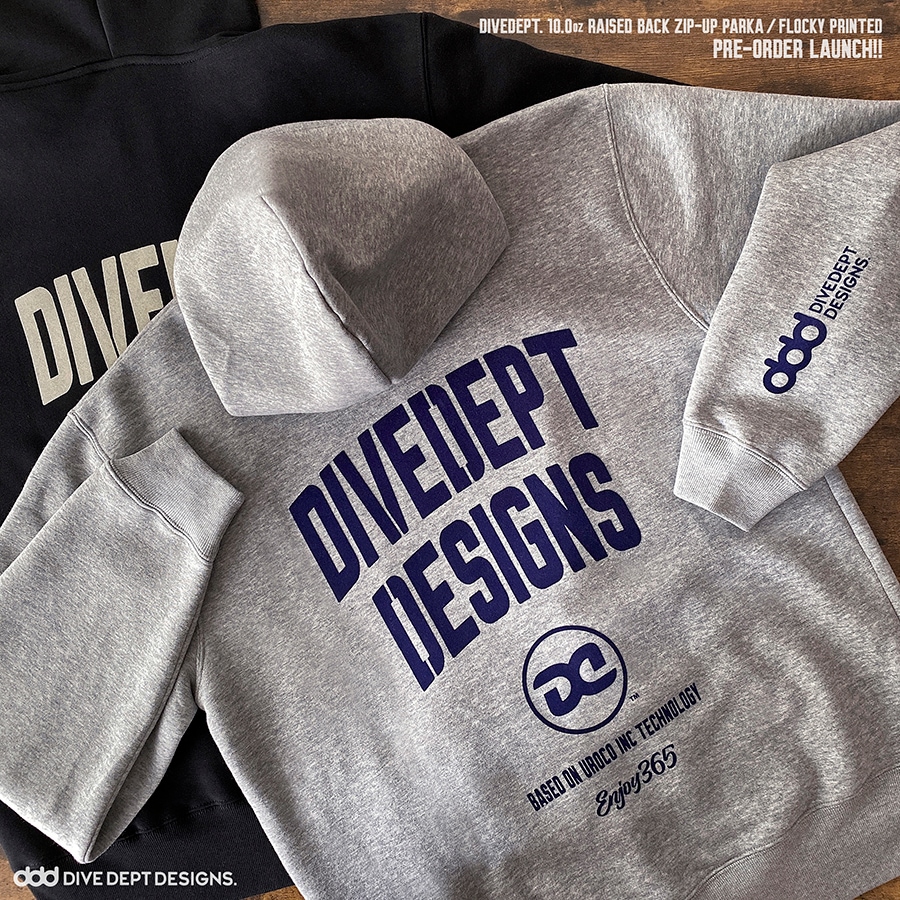 DIVE DEPT DESIGNS RAISED BACK ZIP-UP PARKA DRZP-0068