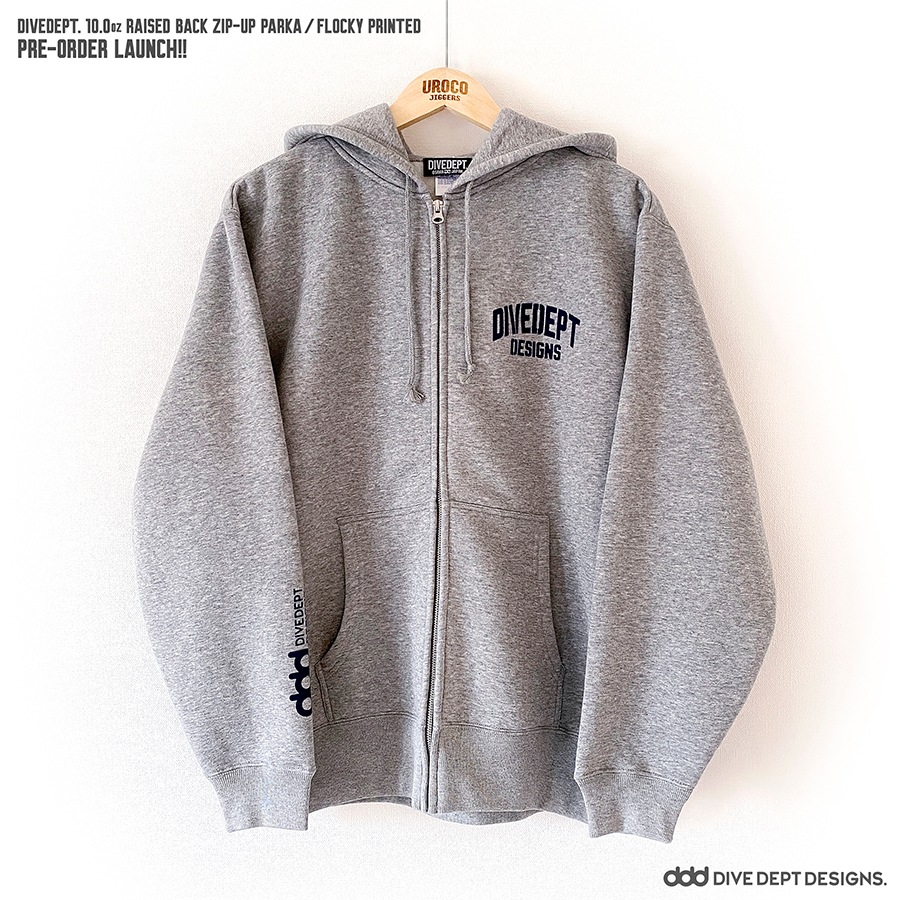 DIVE DEPT DESIGNS RAISED BACK ZIP-UP PARKA DRZP-0068