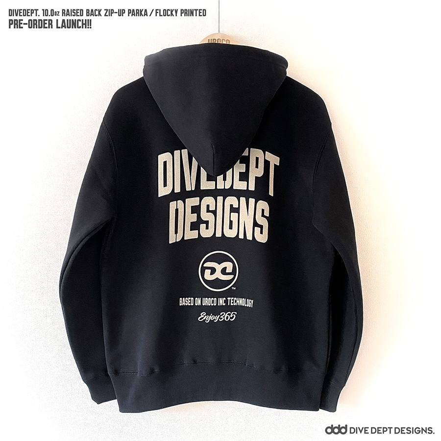 DIVE DEPT DESIGNS RAISED BACK ZIP-UP PARKA DRZP-0068