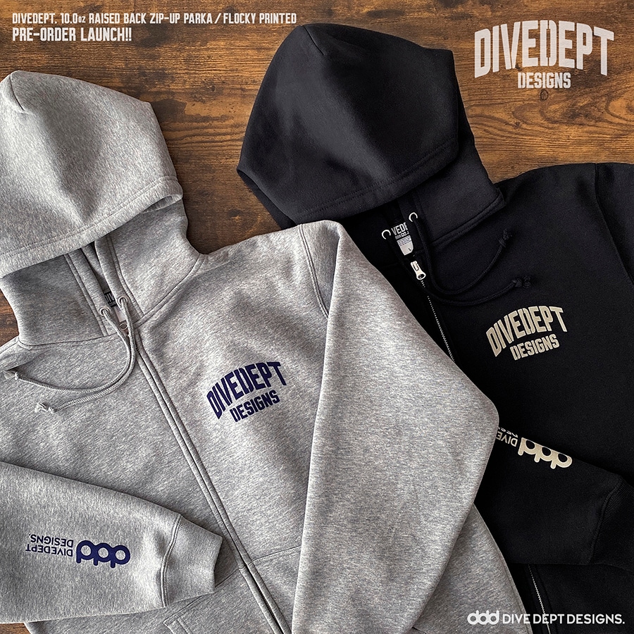 DIVE DEPT DESIGNS RAISED BACK ZIP-UP PARKA DRZP-0068