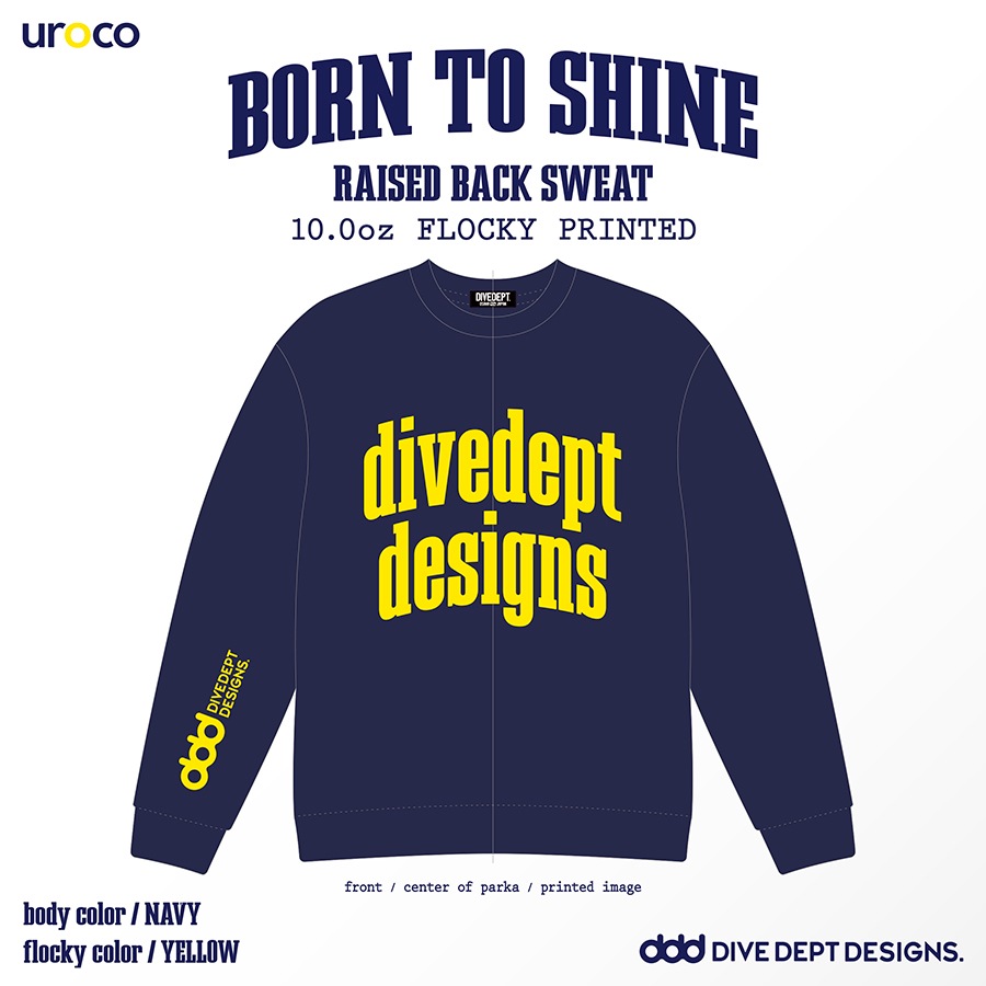 DIVEDEPT. BTS FLOCKY PRESS RAISED BACK SWEAT DBRS-0072