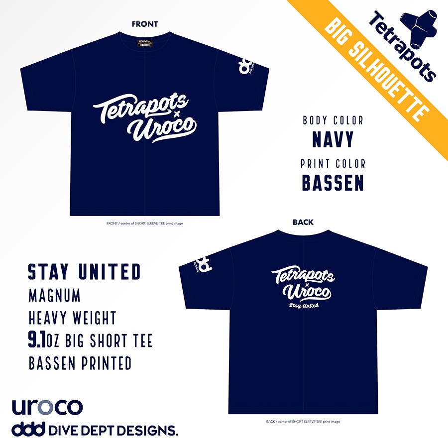 TETRAPOTS��UROCO STAY UNITED BIG SHORT TEE TUBS-0074