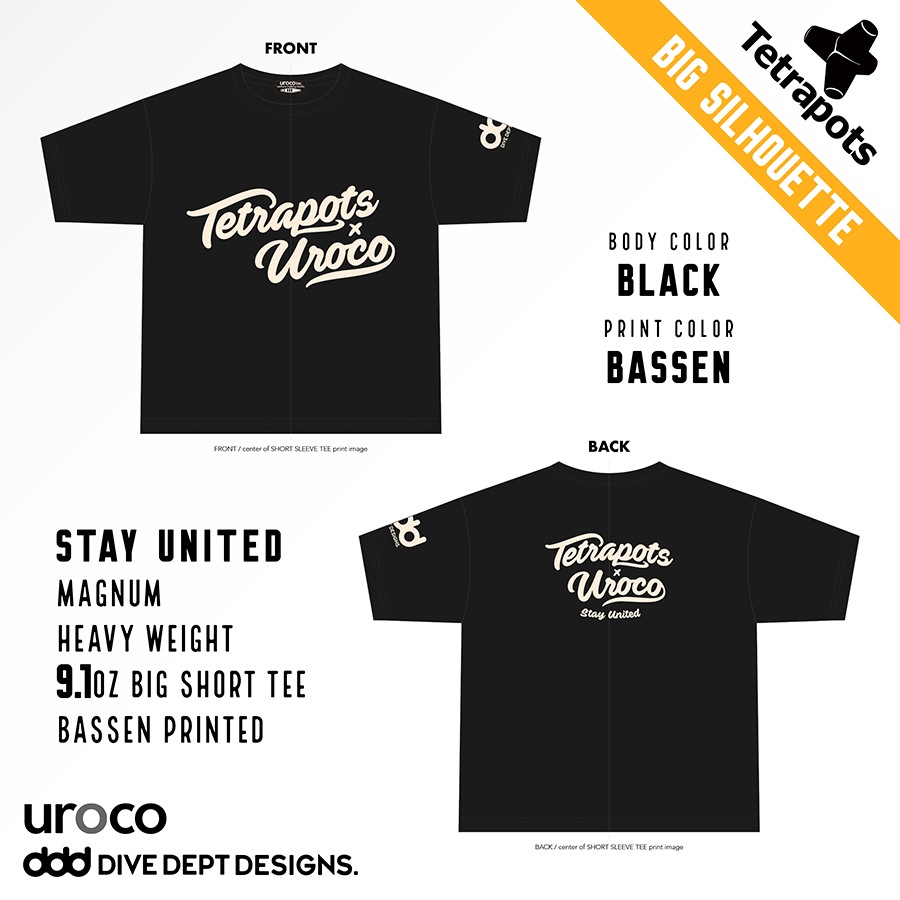 TETRAPOTS��UROCO STAY UNITED BIG SHORT TEE TUBS-0074