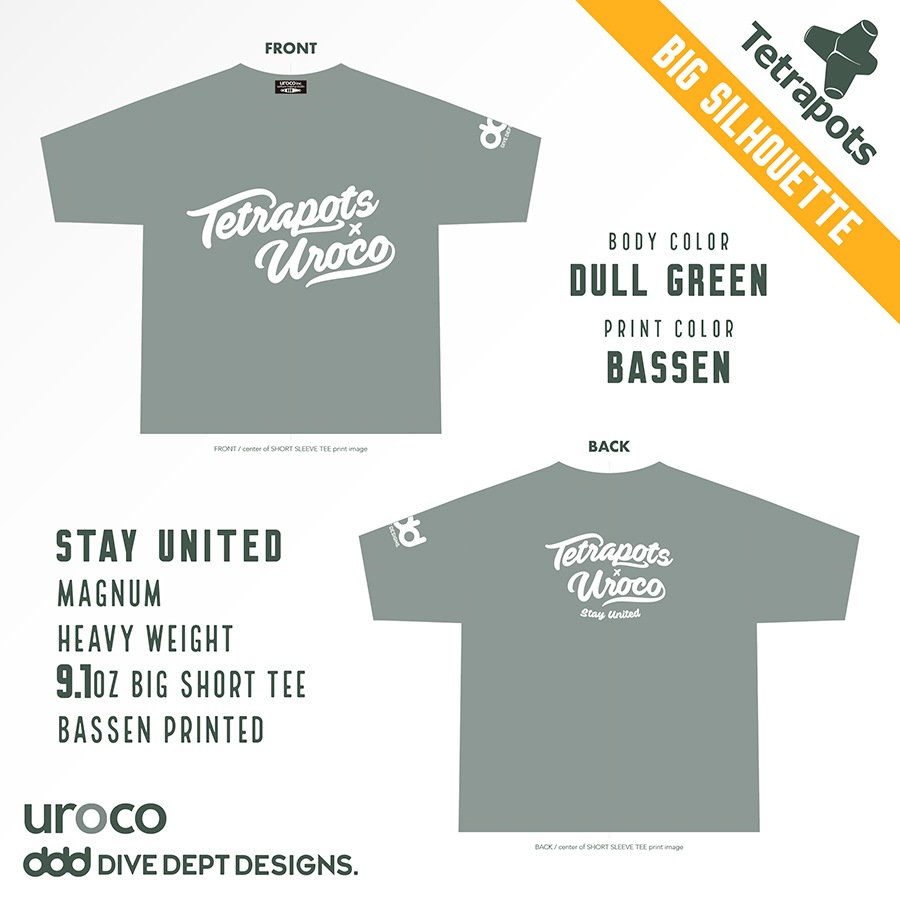 TETRAPOTS��UROCO STAY UNITED BIG SHORT TEE TUBS-0074