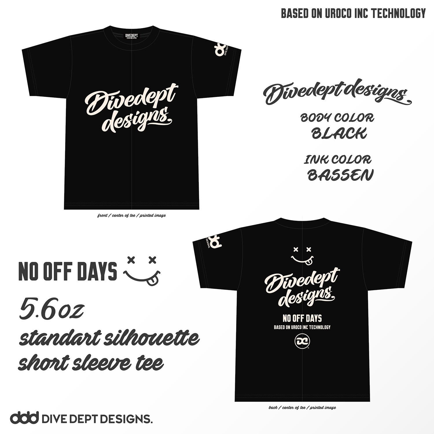 DIVEDEPT. NO OFF DAYS BASSEN PRINTED SHORT SLEEVE TEE DNBS-0082