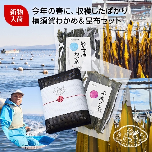 【ギフトに最適】横須賀の生産者から直送！ たっぷり70gでとってもお得な観音崎産乾燥わかめ＆こんぶ／2025年新物レシピ付き