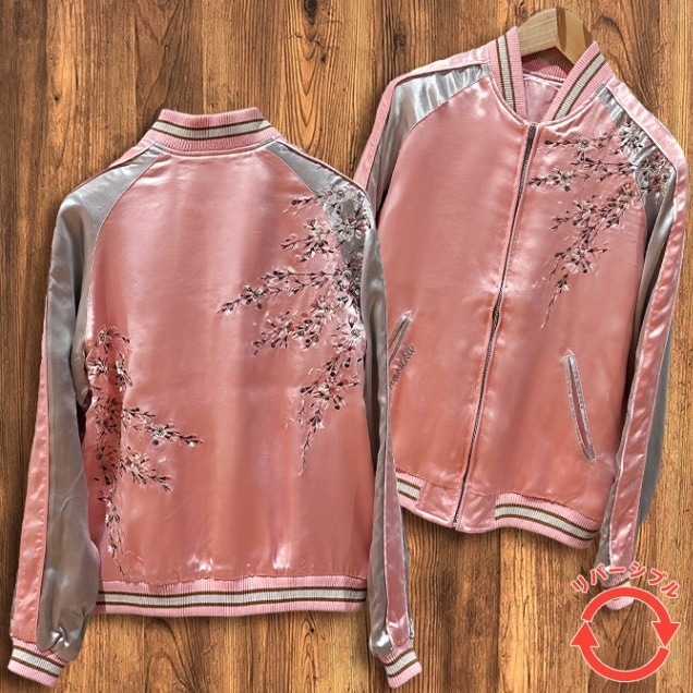 ピンクハウス　2025年　桜テディ　スカジャン　赤　sizeL PINK HOUSE（ピンクハウス） 桜テディ刺繍入りスカジャン : タカシマヤ