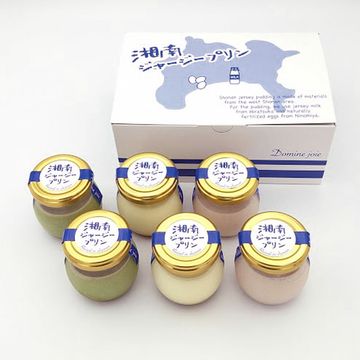 湘南ジャージープリン　3種詰合せ6個入り（プレーン・足柄抹茶・苺×各2個）