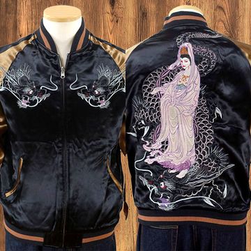 [Sサイズ]龍頭観音柄刺繍スカジャン
