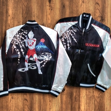 [XXLサイズ]桜とウルトラマン刺繍スカジャン