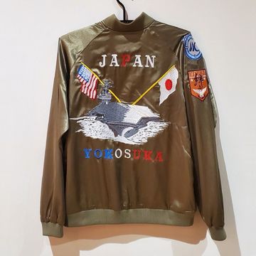 [XXLサイズ]MA－1風空母柄刺繍リバーシブルスカジャン【オリジナルスカジャン】