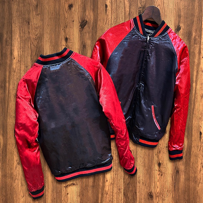 Mサイズ]桜暴れ龍柄刺繍リバーシブルスカジャン｜和柄 龍スカジャン