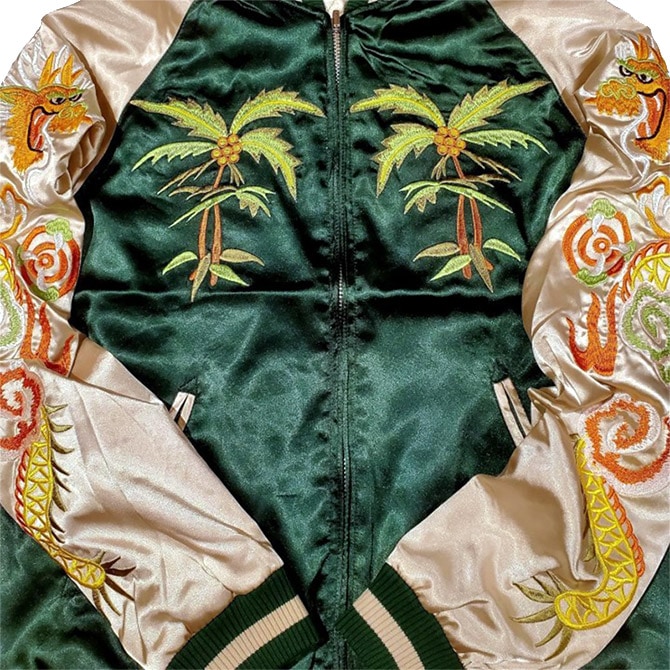 Sサイズ]両面刺繍 ハワイ柄スカジャン【MCハウスオリジナル】｜横須賀