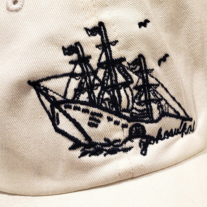 送料込】黒船サスケハナ刺繍キャップ 白｜キャップ｜横須賀