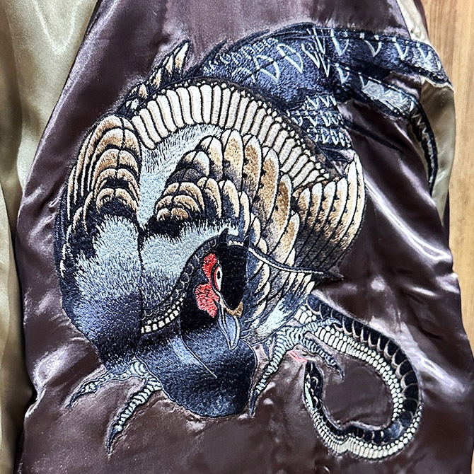 ファッション 梵殿（M）リバーシブルスカジャン＊龍＊ドクロ