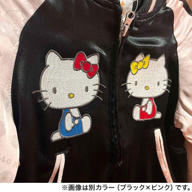 子供用110サイズ]ハローキティとハローミミィ柄刺繍ジャガード袖